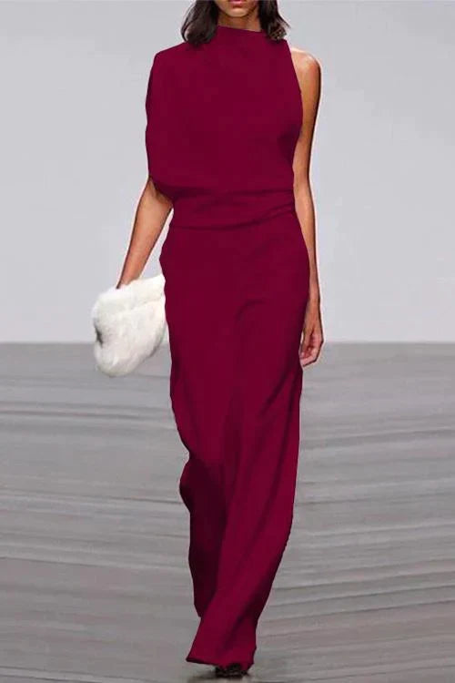 W&W Mode | Rosiedress Cowl Neck One Shoulder Batwing Sleeve Party Suit