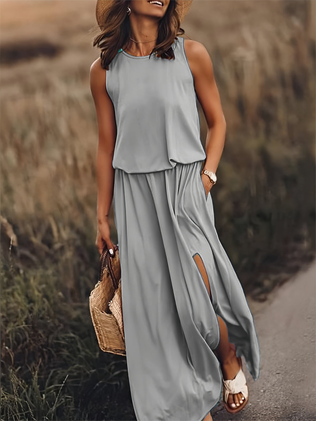 W&W Mode | Maxi Kleid - Einfaches Modal Boho Kleid in verschiedenen Farben
