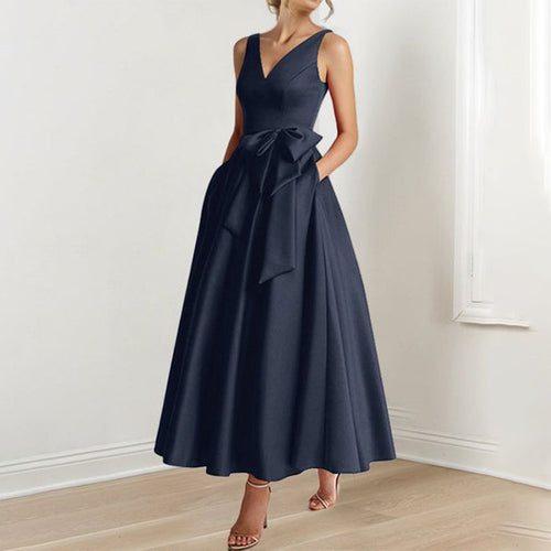 Damen Vintage-Maxikleid mit ärmellosem Schnitt