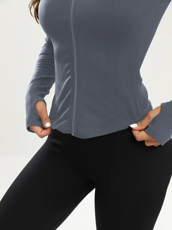 W&W Mode | Schwarze Damen Yoga Jacke | Slim Fit und Bequem