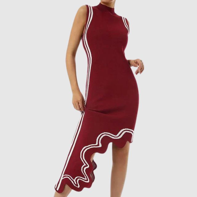 W&W Mode | Ärmelloses Kleid mit Kontrastpaspelierung