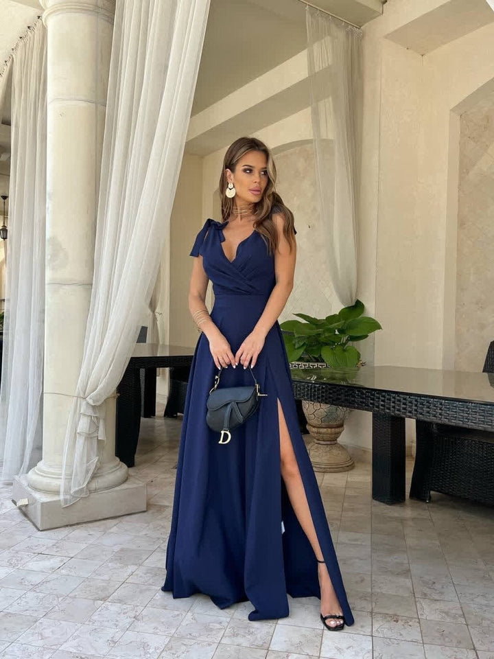 W&W Mode | Abendkleid Langer Plissierter Einfarbiger