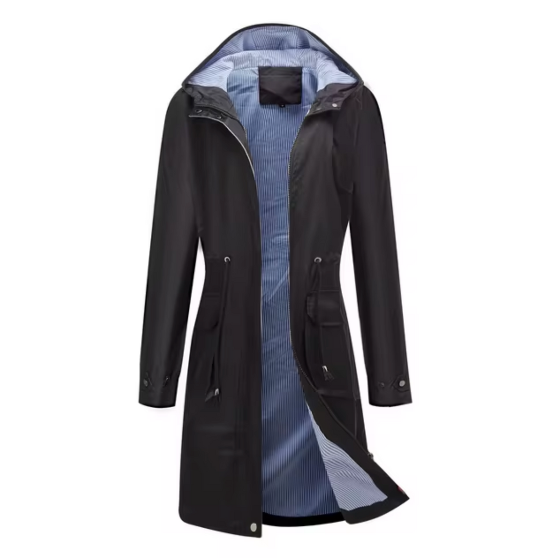 W&W Mode | Lange wasserdichte Jacke mit Kapuze für Damen