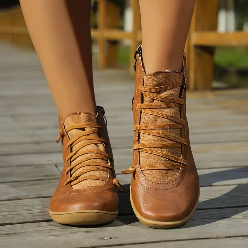 W&W Mode | Stiefeletten Damen – bequemer Schnürverschluss