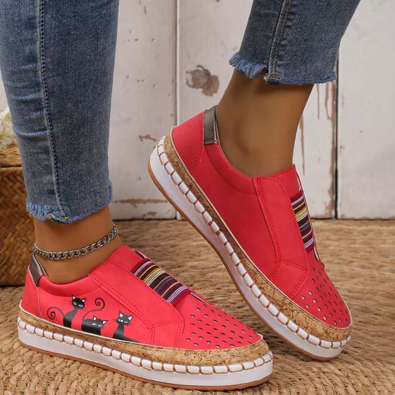 W&W Mode | Lässige Katzenmuster Schuhe