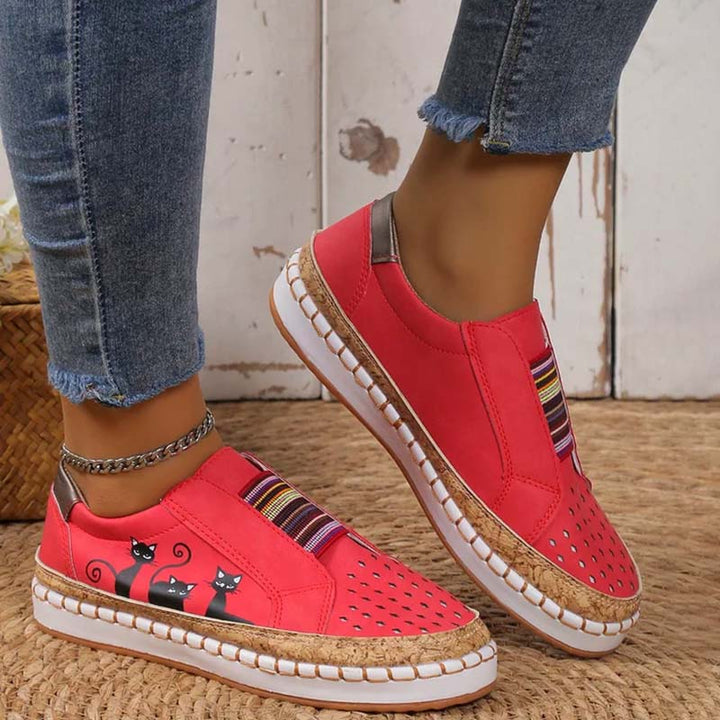 W&W Mode | Lässige Katzenmuster Schuhe