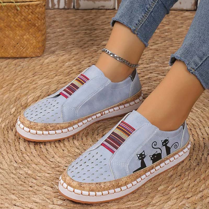 W&W Mode | Lässige Katzenmuster Schuhe