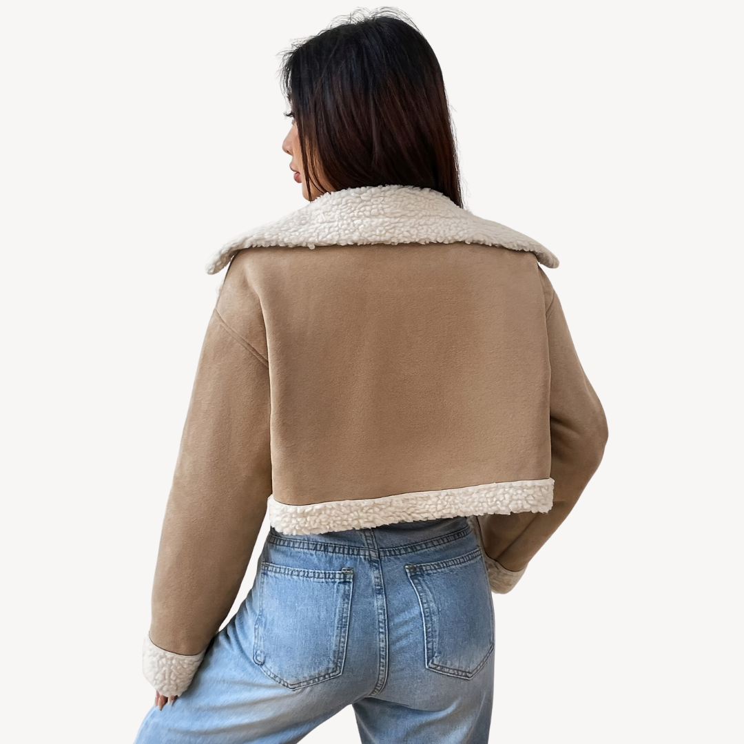 W&W Mode | Damen Kunstfell Wildlederjacke