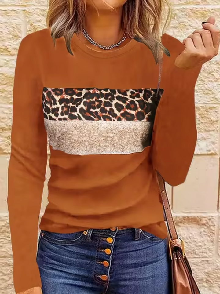 W&W Mode | Langarm-T-Shirt mit Leopardenmuster