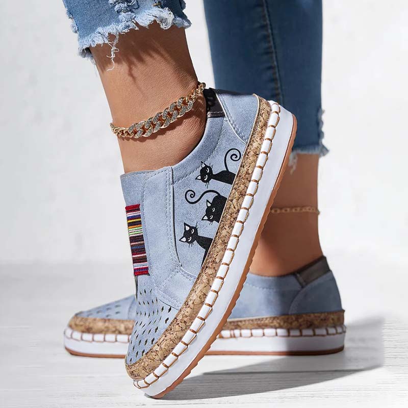 W&W Mode | Lässige Katzenmuster Schuhe