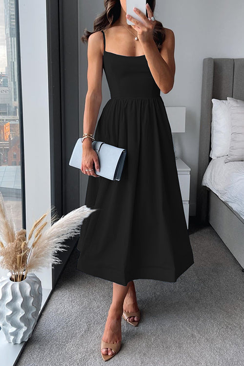 W&W Mode | Midikleid In A-Linie Mit Spaghettiträgern Und Taille