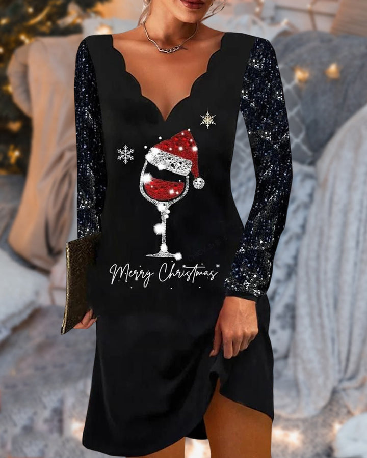 W&W Mode | Bequem Chic V-Ausschnitt Cheer Dress