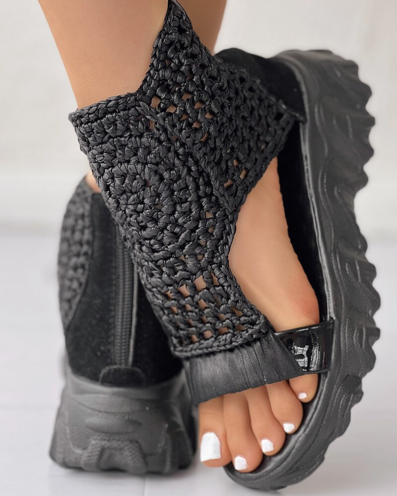 W&W Mode | Gestrickte Elastische Sommersandalen