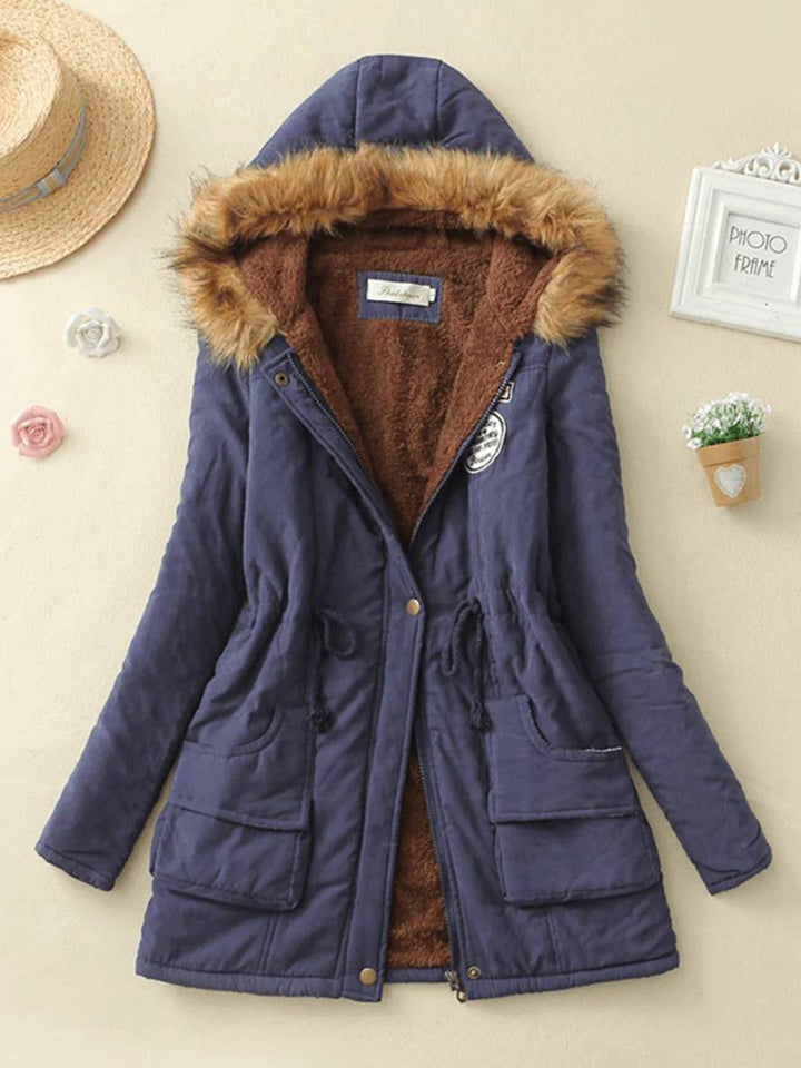 W&W Mode | Damen Parka in Mittellanger Ausführung Mit Reißverschluss