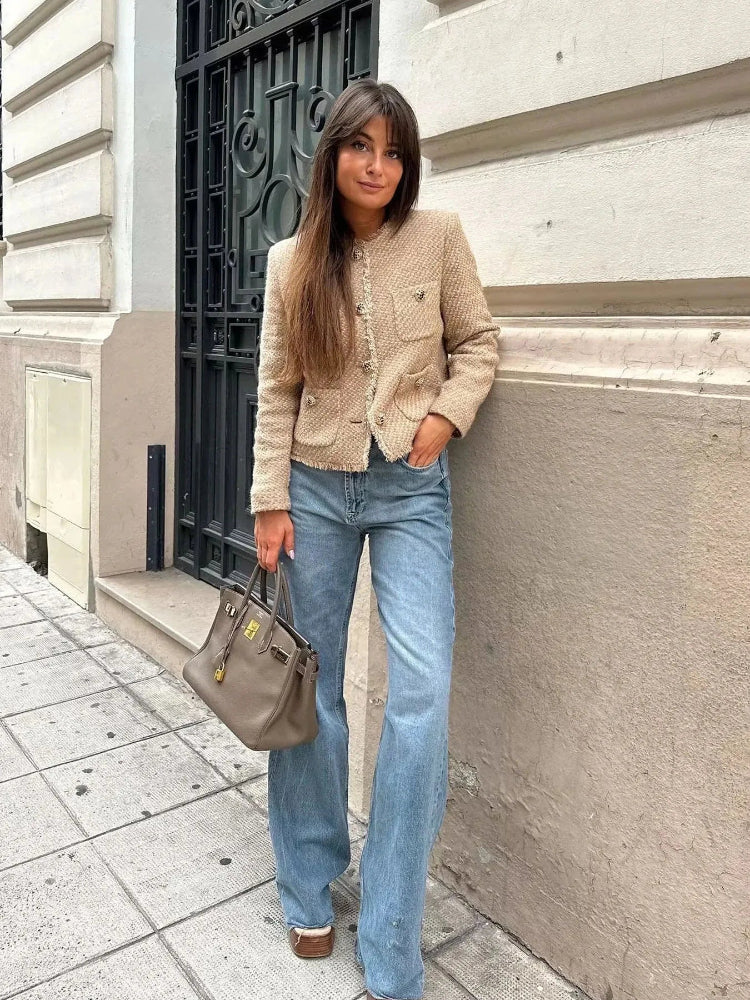 W&W Mode | Elegantes kurzes Tweed-Jäckchen für Damen