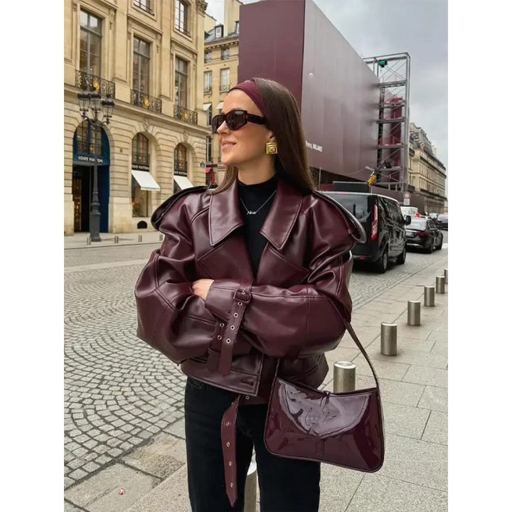 W&W Mode | Übergröß Statement Cropped Jacke - Gürtel Design