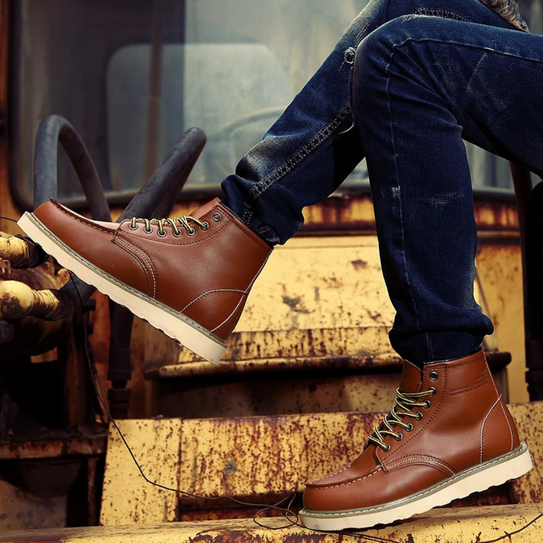 Damenstiefel im Vintage-Stil mit Schnallen und rutschfester Gummisohle