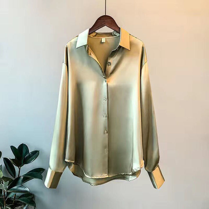 W&W Mode Satinbluse | Bequeme elegante Bluse für Frauen
