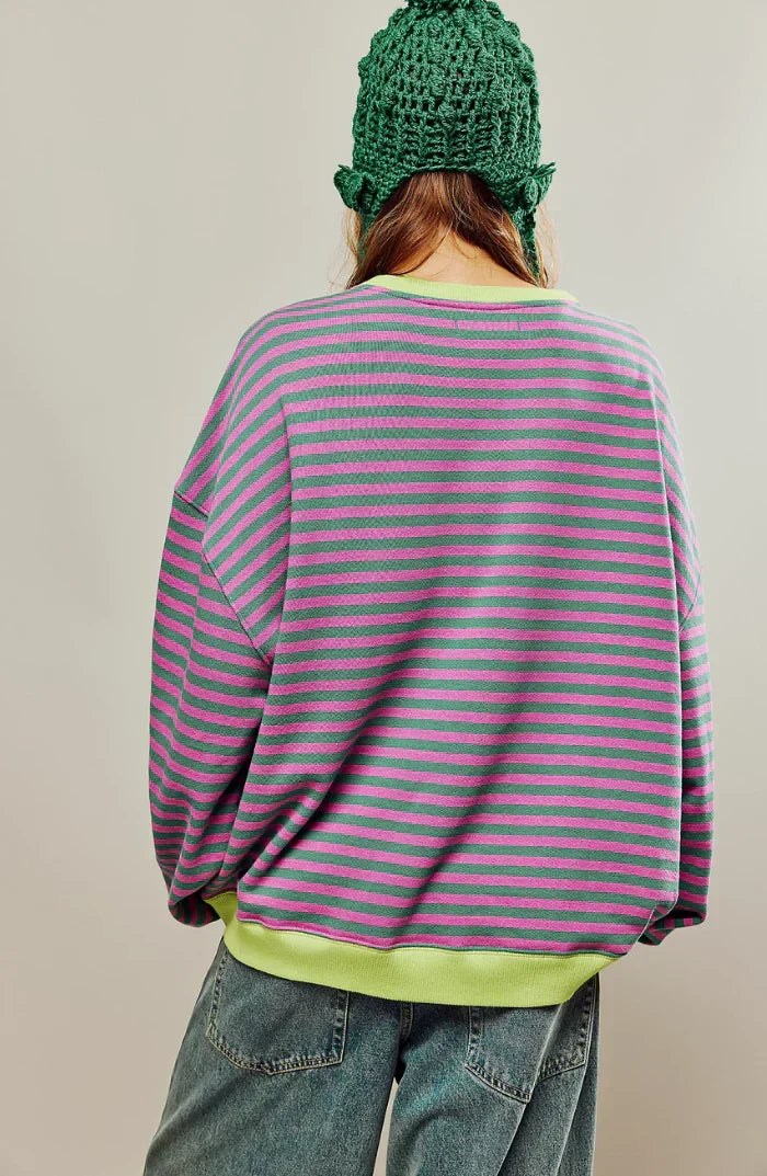 W&W Mode | Bequemer Gestreifter Pullover