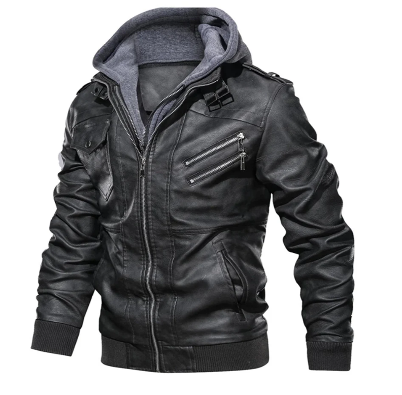 W&W Mode | Lederjacke Mit Kapuze Für Herren