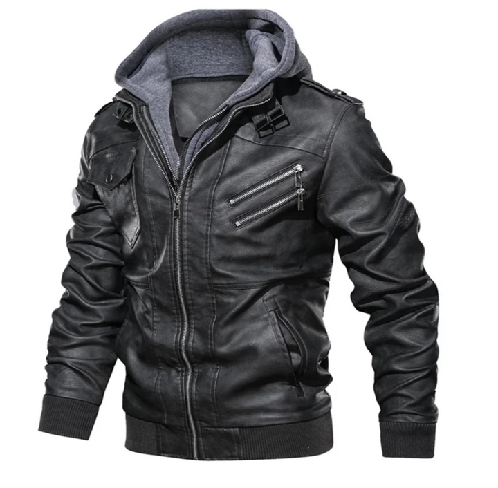 W&W Mode | Lederjacke Mit Kapuze Für Herren