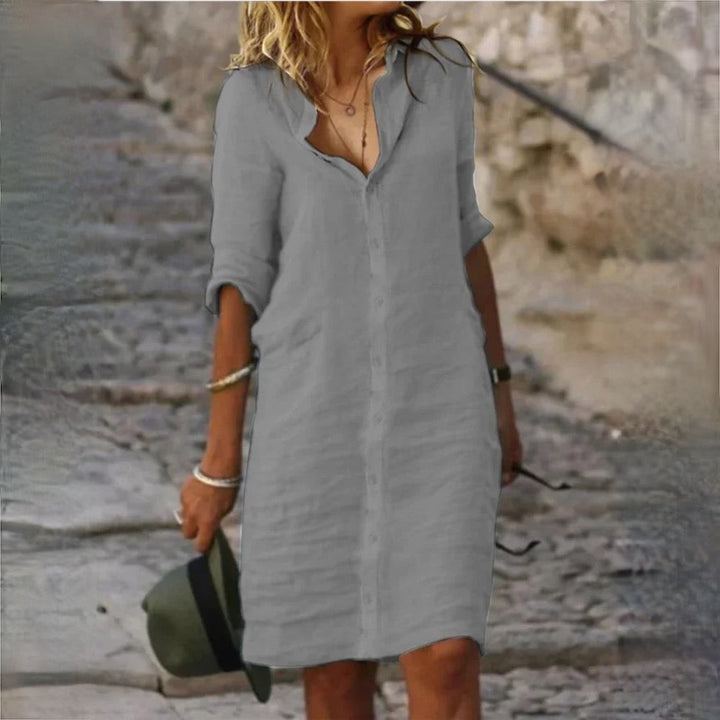 W&W Mode | Baumwolle Leinen Damen Kleid
