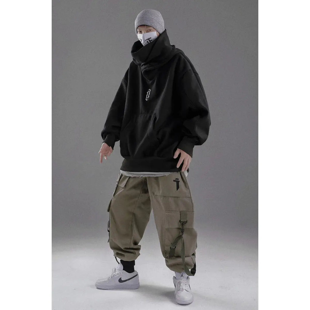 W&W Mode | Ninja-Hoodie Mit Doppeltem Ausschnitt