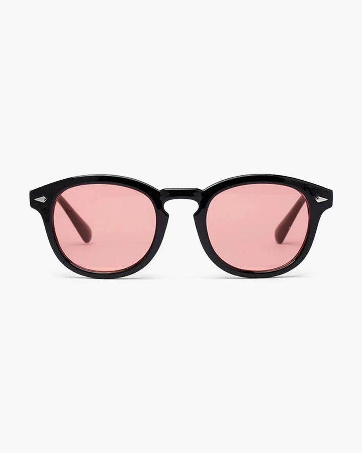 W&W Mode | Schwarzer Rahmen Runde Sonnenbrille Für Männer