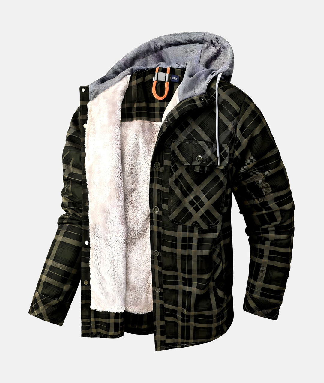 W&W Mode | Kariertes Flanelljacke mit Kapuze und Futter aus Kunstfell
