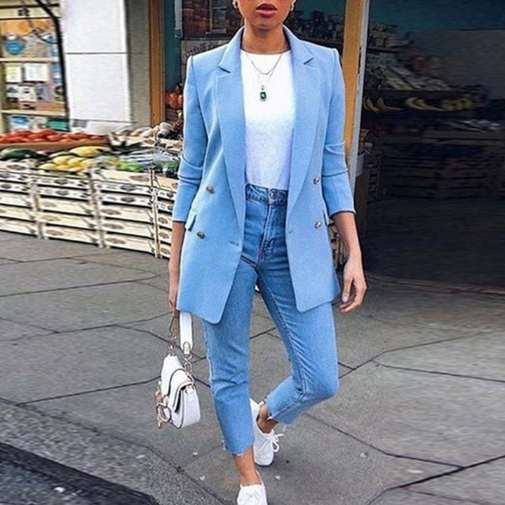 W&W Mode | Damen Blazer Eleganter Longblazer Mit 3/4 Ärmeln, Ideal Für Business Looks