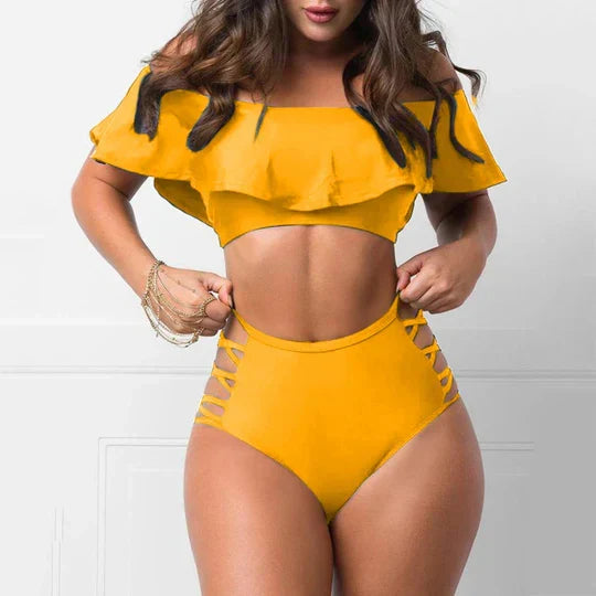 W&W Mode | Schulterfreie Bikini Satzs Mit Rüschen
