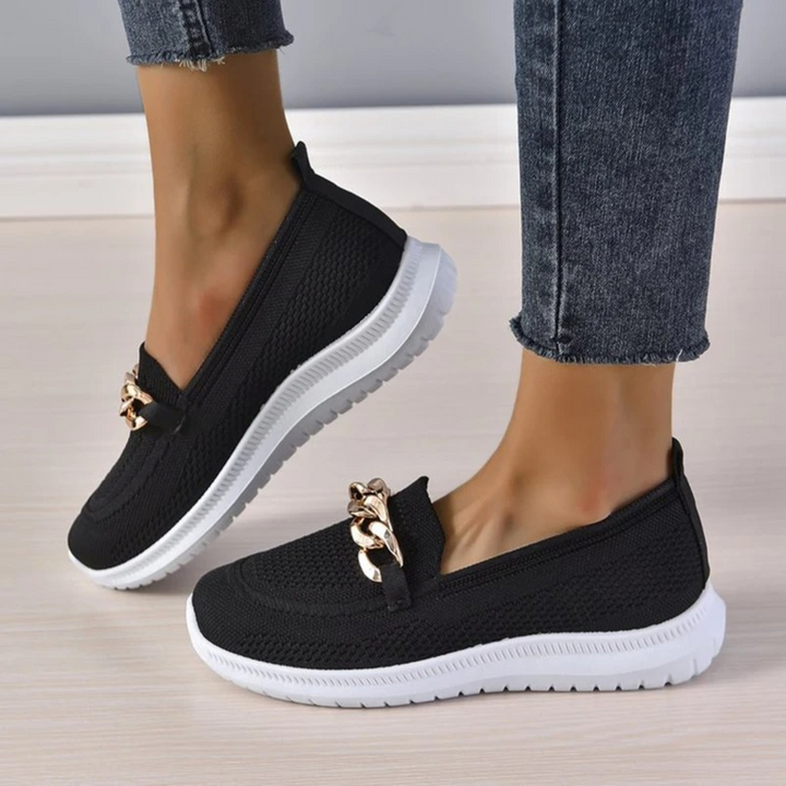 W&W Mode | Einfarbiges Mesh Atmungsaktive Damen Slip Ons