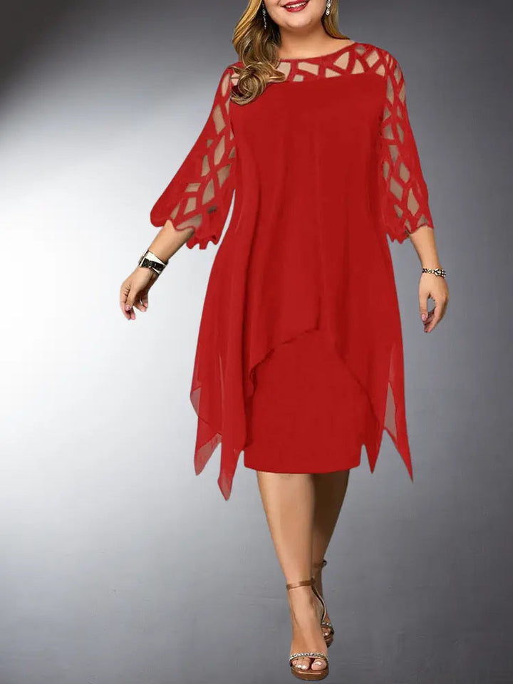 W&W Mode | Elegantes Plus Size Spitzen Midi Kleid