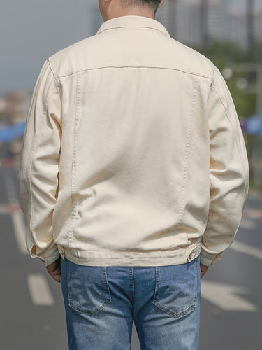 W&W Mode | Baumwoll Herrenjacke Im Lässigen Denim Stil