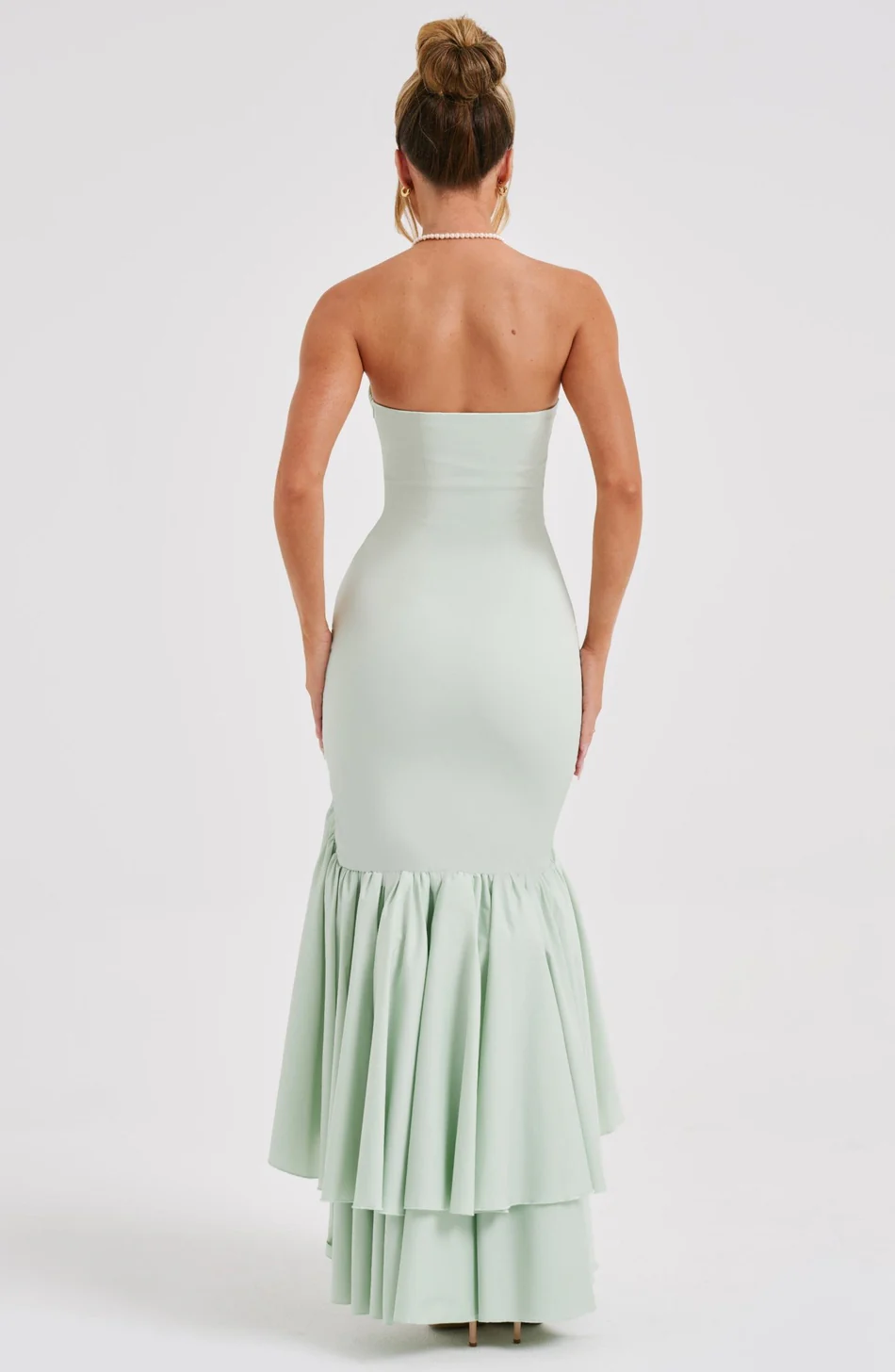 Rüschen Hochgeschlitztes Kleid