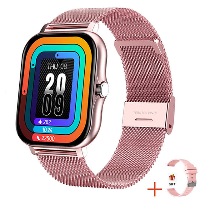 Smartwatch mit 1,69-Zoll-Touchdisplay, Schrittzähler und Herzfrequenzmessung