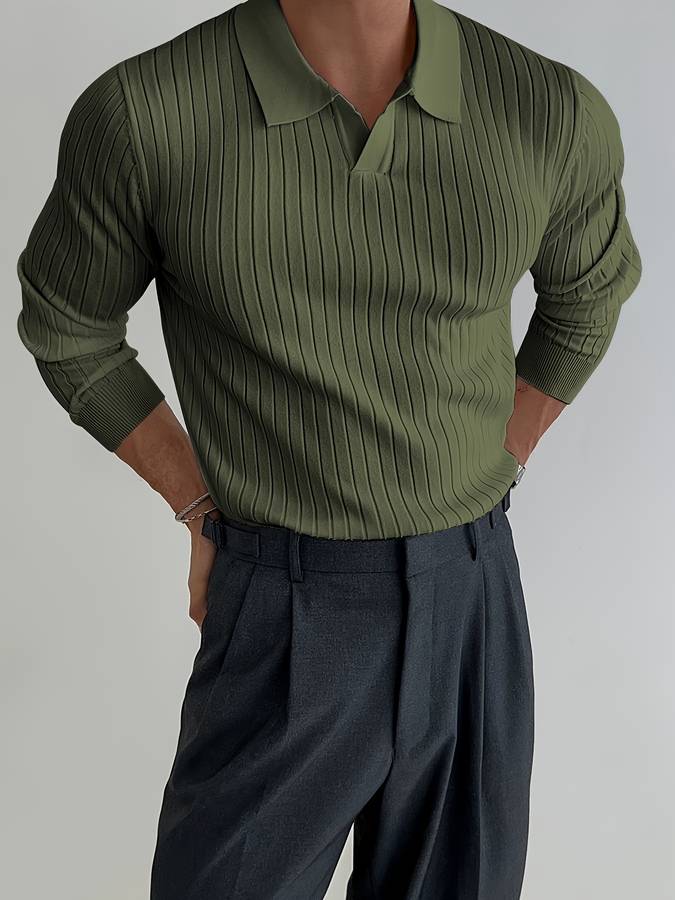 W&W Mode - Lässiger Herrenpullover mit V-Ausschnitt