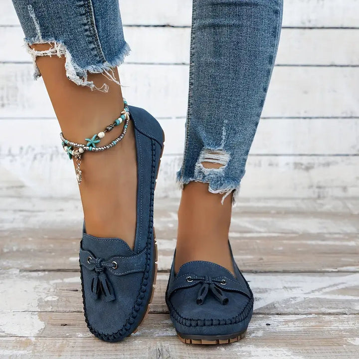 W&W Mode | Klassische Wildleder Loafer Mit Quastendetail Für Damen