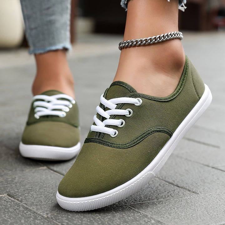 W&W Mode | Bequeme Niedrige Canvas Schnürschuhe
