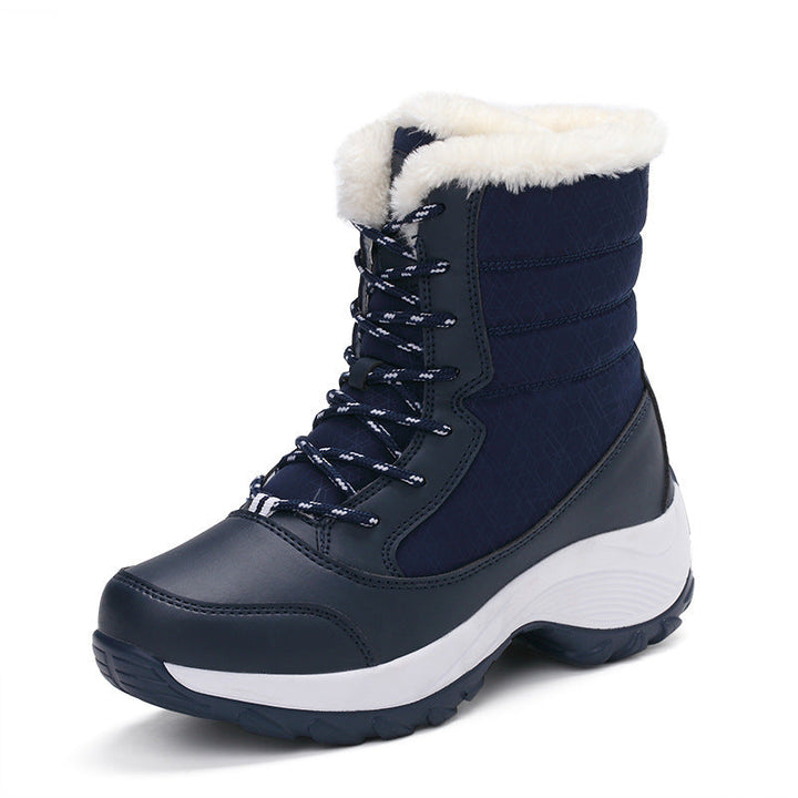 W&W Mode | wasserdichte Winterstiefel mit Plüschfutter, Schnürverschluss und stabiler Sohle