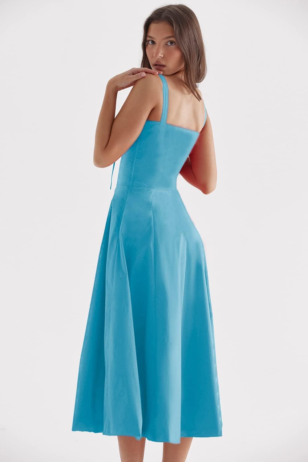 W&W Mode - Midikleid mit tailliertem Oberteil und ausgestelltem Rock | Minikleid mit Spaghettiträgern