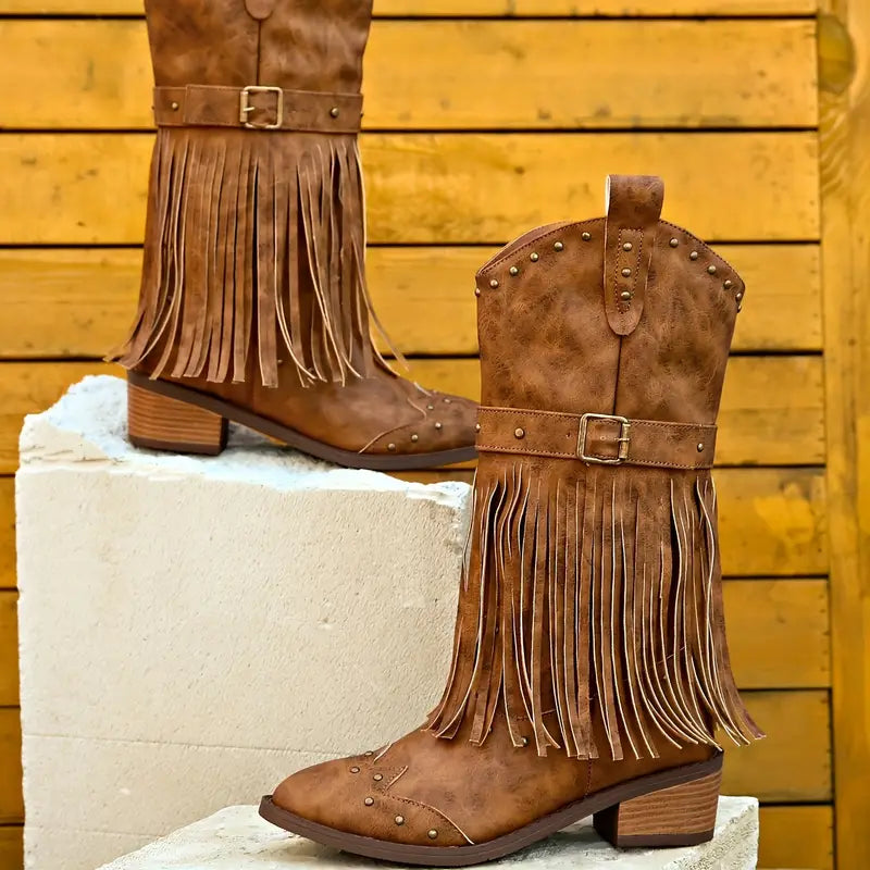 W&W Mode | Robuste Cowboy-Stiefel Mit Dicken Absätzen