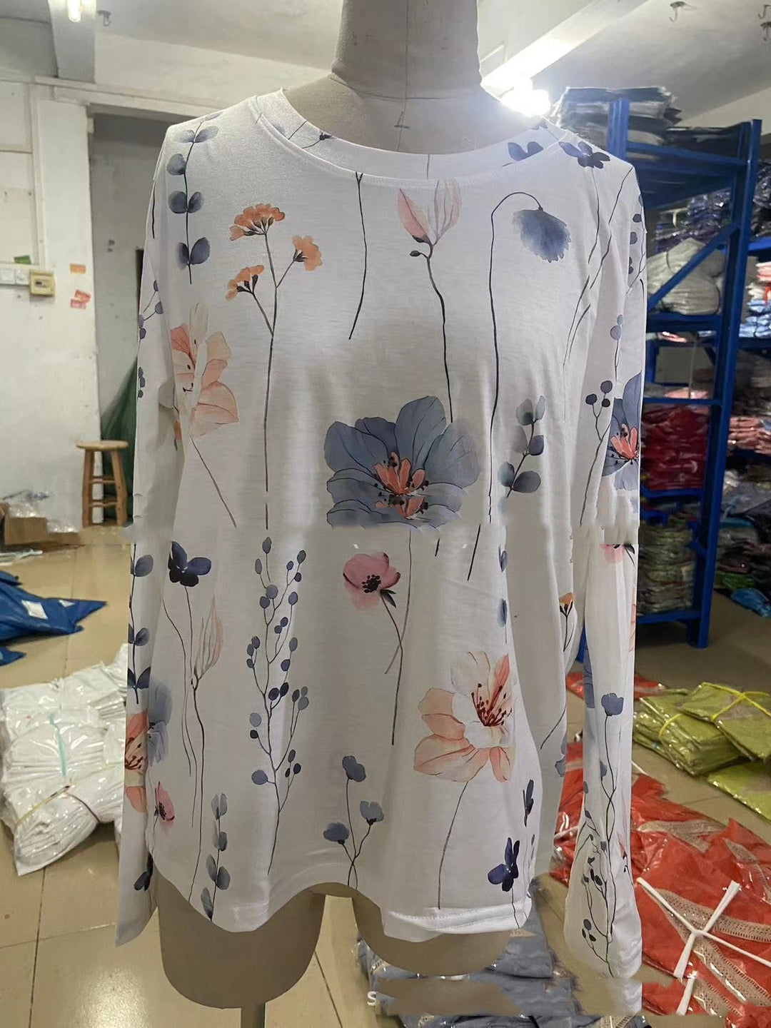 W&W Mode | T-shirt Mit Blumendruck Und Rundhalsausschnitt Für Den Frühling