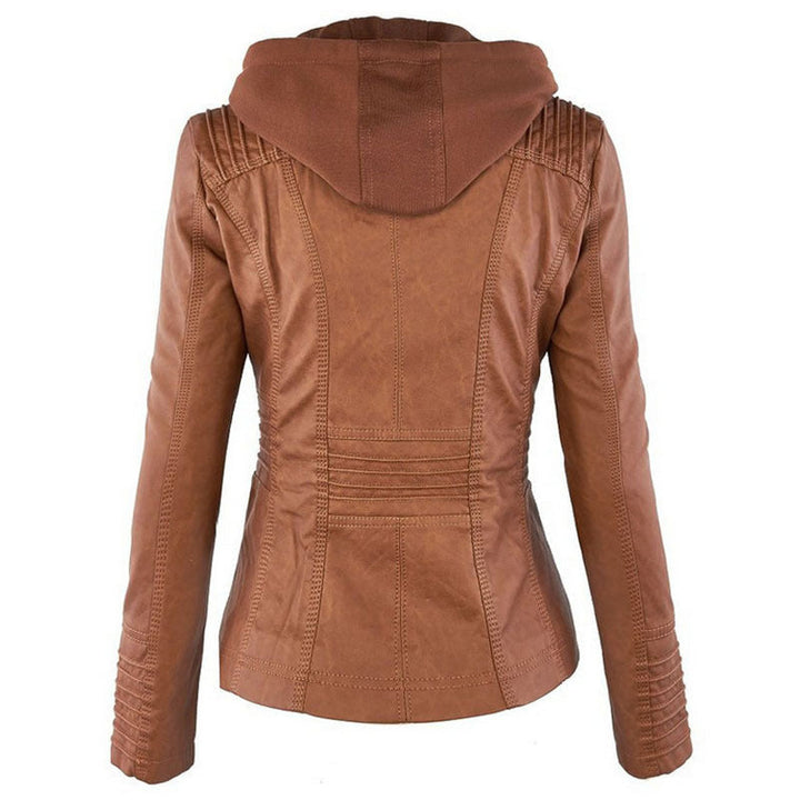 W&W Mode Solide Lederjacke mit Revers