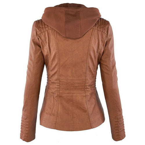 W&W Mode Solide Lederjacke mit Revers