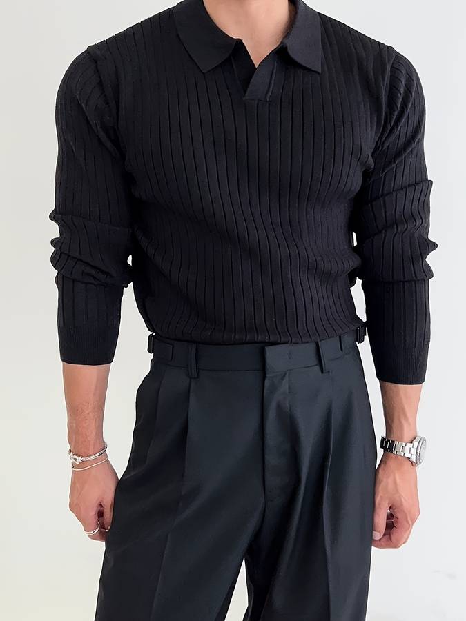 W&W Mode - Lässiger Herrenpullover mit V-Ausschnitt