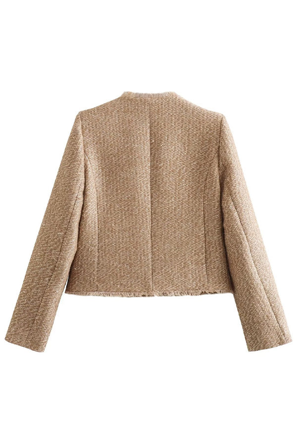 W&W Mode | Flosset Jacke Mit Rundhals Und Knöpfen