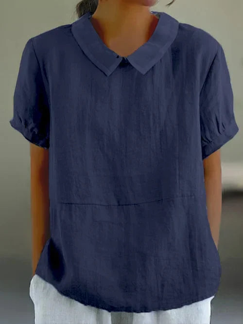 W&W Mode | Weiche Baumwoll-Leinen-Bluse für Damen