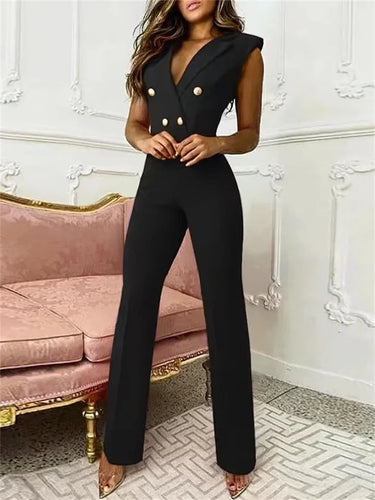 W&W Mode | Jumpsuit mit V-Ausschnitt und Pied-de-Poule-Druck | Trendy und Elegant
