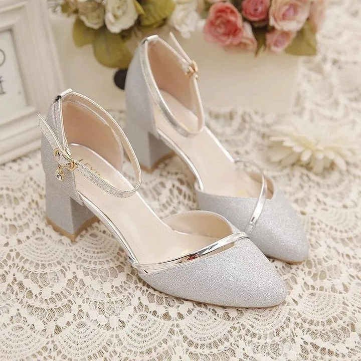 W&W Mode | Elegante Damen Schuhe Blockabsatz Mit Riemchen